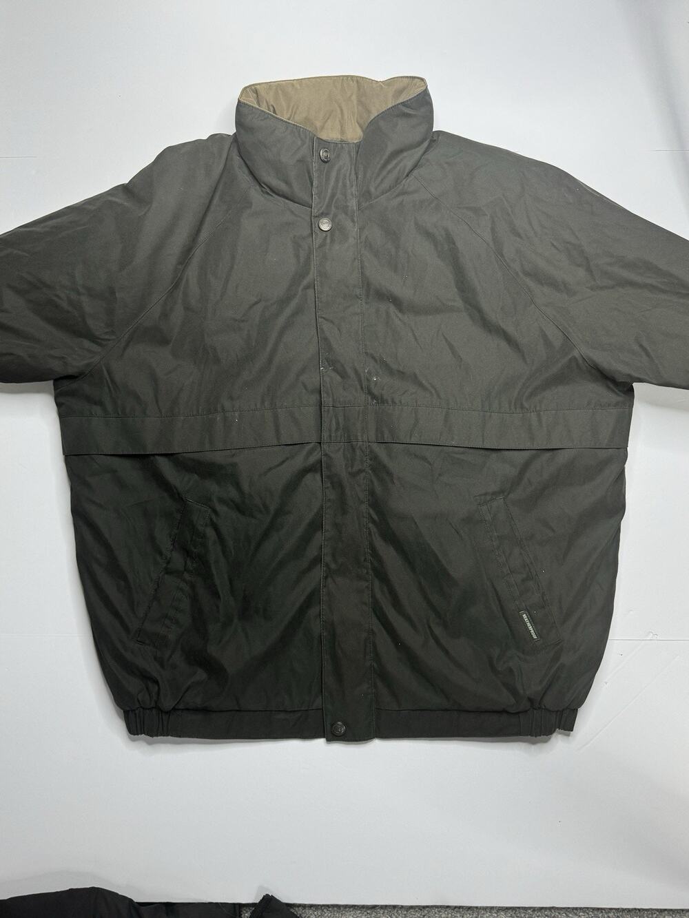 Weatherproof Mens XL Olive Green Insulated Bomber Jacket Fleece Quilted Lined